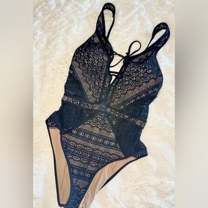 Becca Color Play Crochet Plunge One-Piece Swimsuit